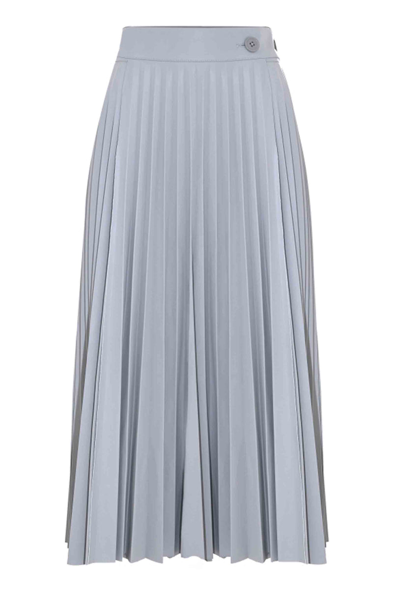 Elegant skirt in pleated eco-leather - Skirt EMILE