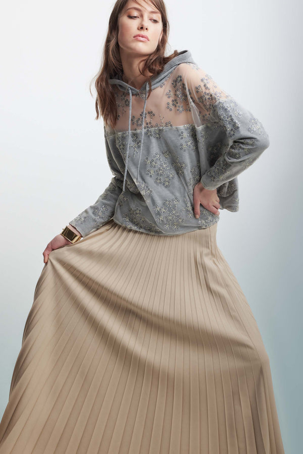 Elegant skirt in pleated fabric - Skirt BYONNE