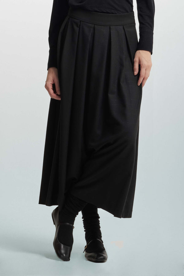 Elegant flared midi skirt with pleats - Skirt GRATIA