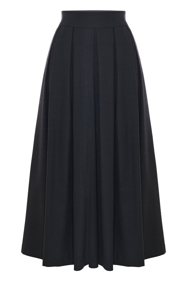 Elegant flared midi skirt with pleats - Skirt GRATIA