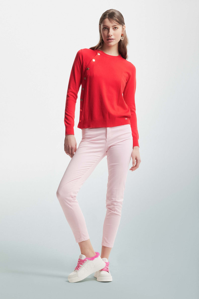 Long-sleeved jumper with buttons on the side - Sweater IDIS