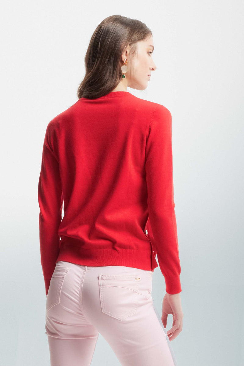 Long-sleeved jumper with buttons on the side - Sweater IDIS