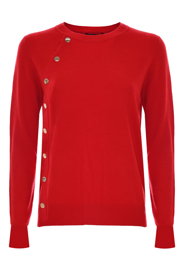 Long-sleeved jumper with buttons on the side - Sweater IDIS