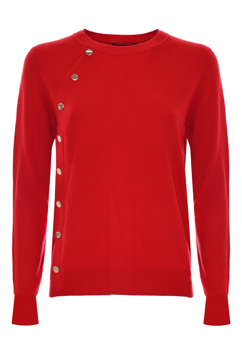 Long-sleeved jumper with buttons on the side - Sweater IDIS