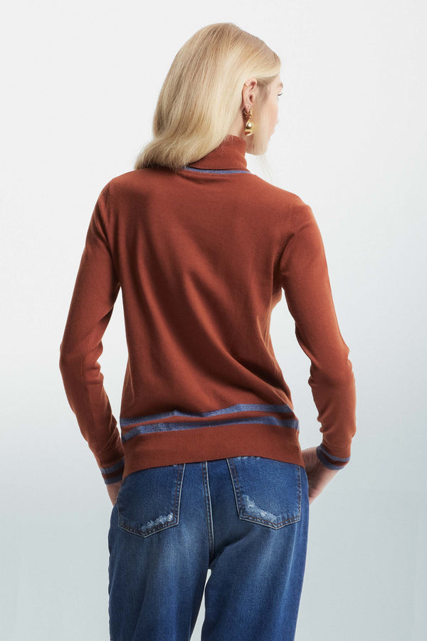 Polo neck jumper with contrasting details - Sweater IGNAZ