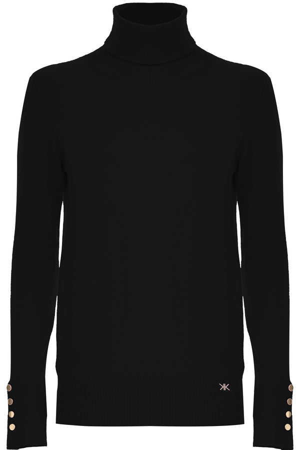 Mock polo neck jumper with buttoned cuffs - Sweater MUCACA