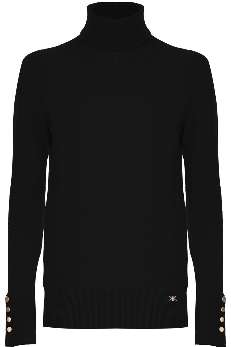 Mock polo neck jumper with buttoned cuffs - Sweater MUCACA