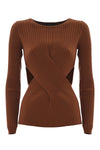 Ribbed jumper with cable knit details - Sweater NICOLAO