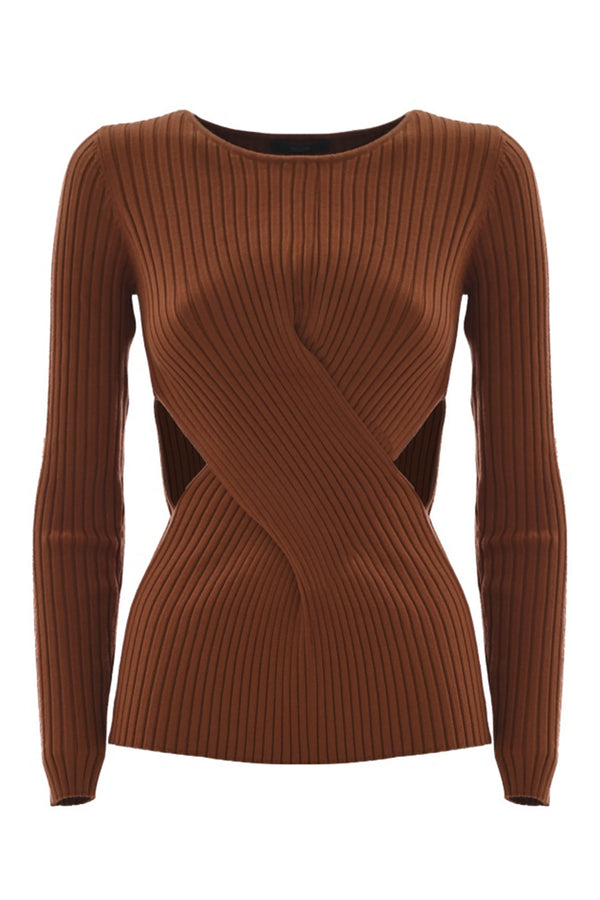 Ribbed jumper with cable knit details - Sweater NICOLAO