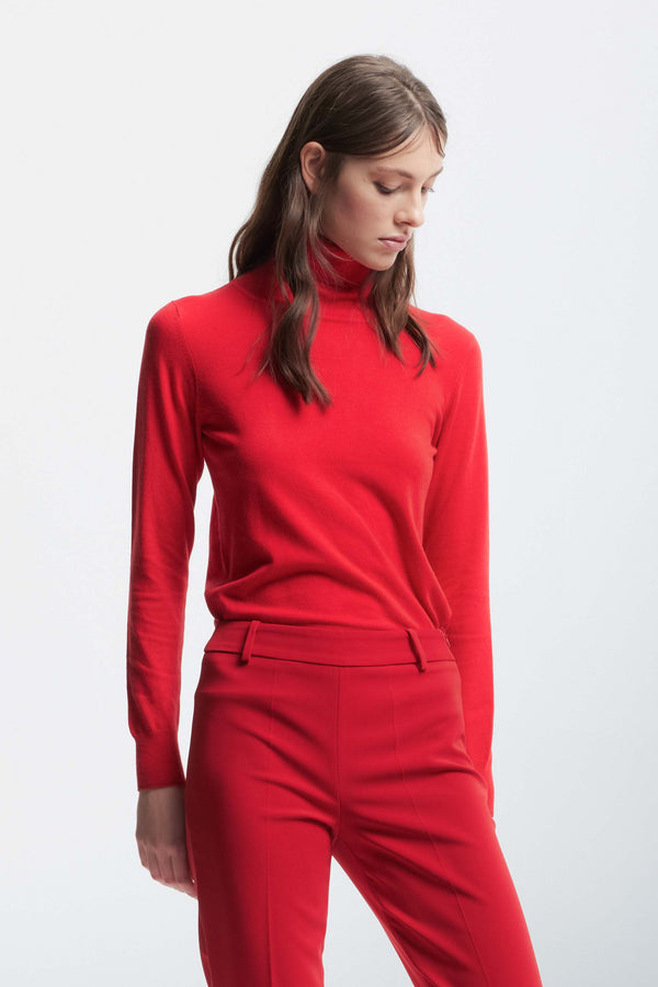 Polo neck jumper with long sleeves - Sweater VALLY