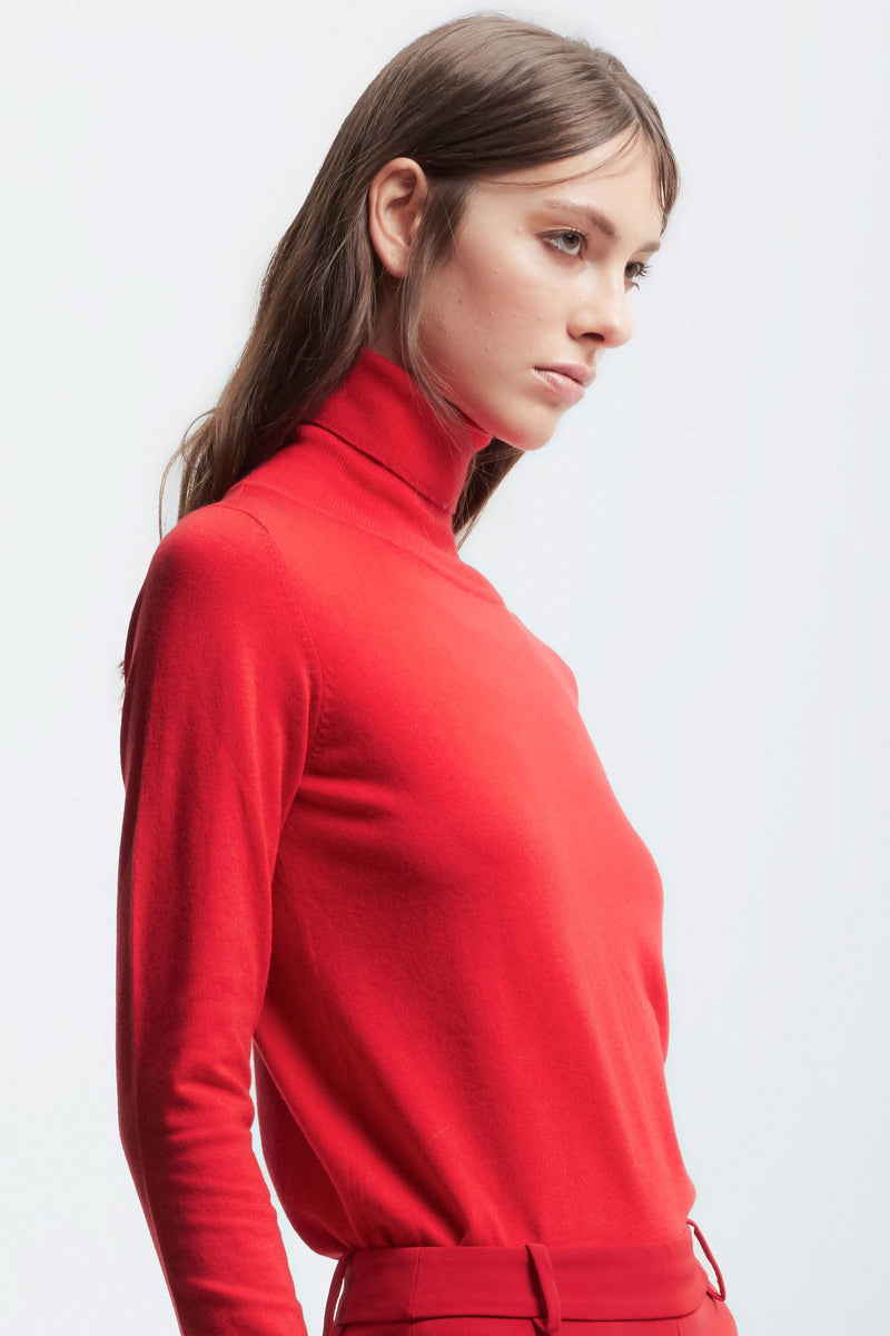 Polo neck jumper with long sleeves - Sweater VALLY