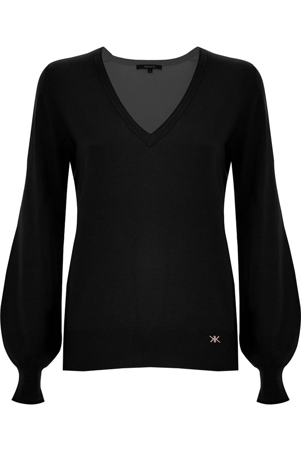 Beautiful jumper with a V-neckline - Sweater VURRIK