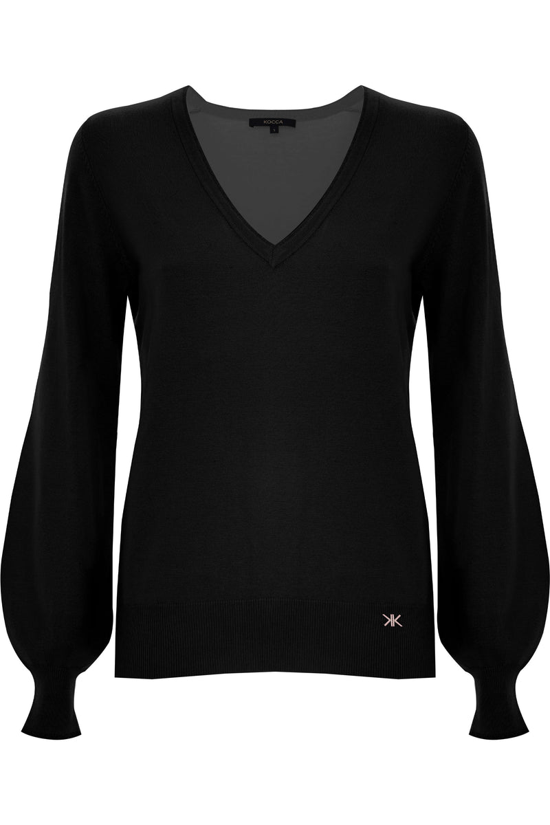 Beautiful jumper with a V-neckline - Sweater VURRIK