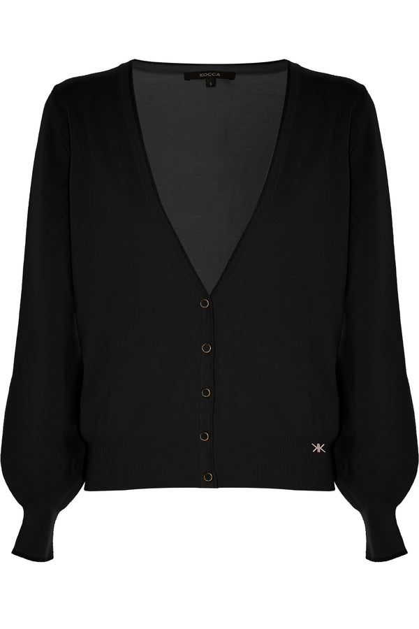 Knitted cardigan with contrasting trim - Sweater VALRION