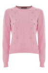 Cable knit jumper with rhinestones - Sweater REGIS