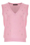 Sleeveless jumper embellished with rhinestones - Sweater Sm RINIE