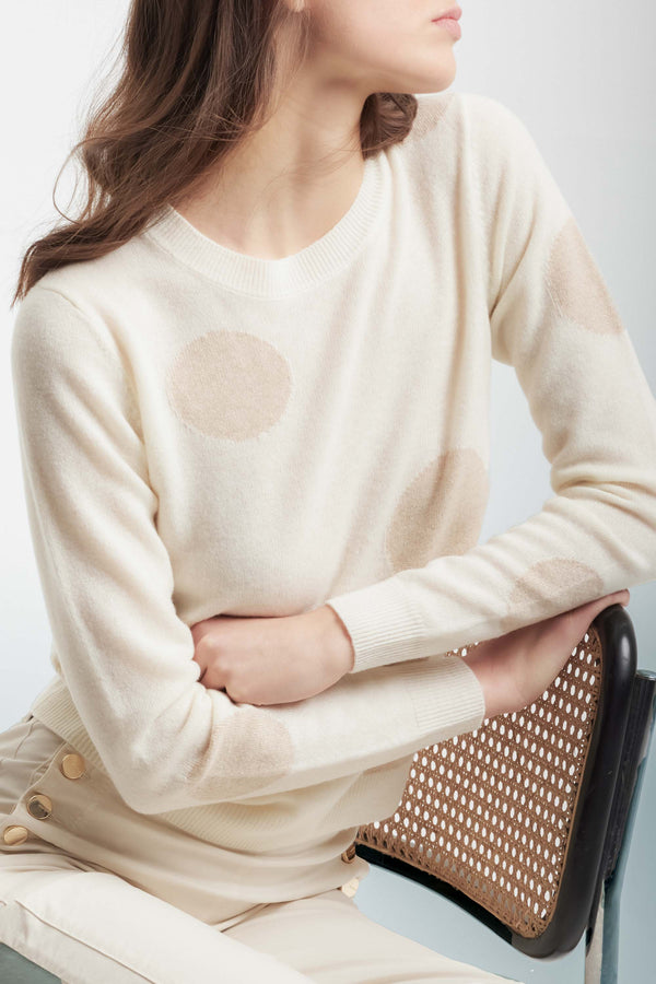 Long-sleeved jumper with a geometric pattern - Sweater LUCILLA