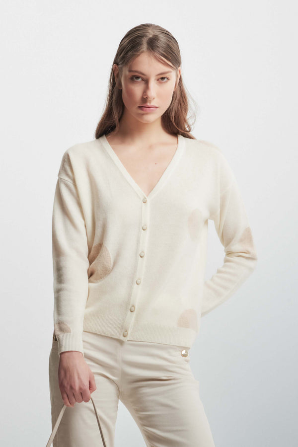 Geometric cardigan with rimmed buttons - Sweater LUCINA