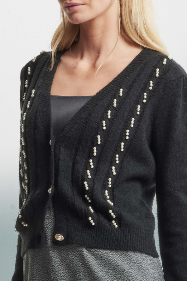 Embellished cardigan with elegant jewelled buttons - Sweater THESY