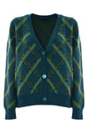 Patterned cardigan with appliquéd rhinestones - Sweater RUFFY