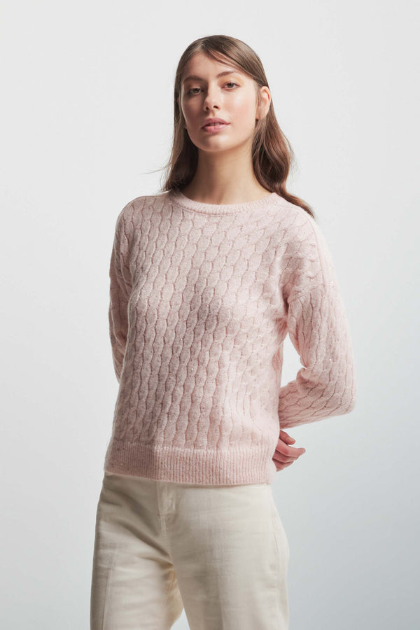 Pullover girocollo a intrecci - Maglia SPLENDIDA