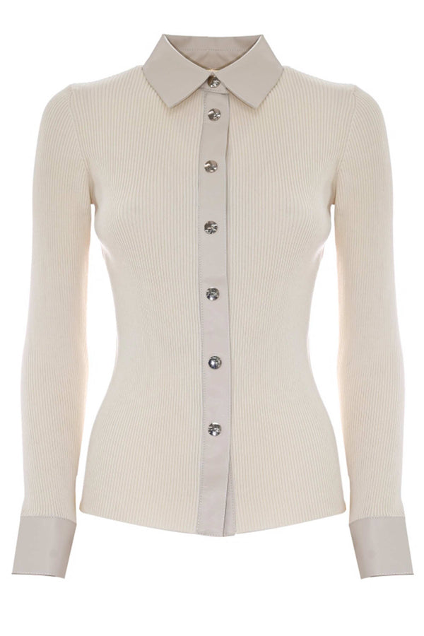 Jumper with a shirt collar and buttons - Sweater NOAN