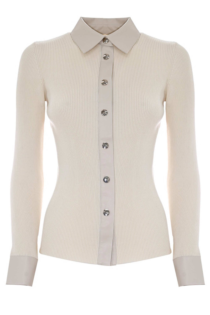 Jumper with a shirt collar and buttons - Sweater NOAN