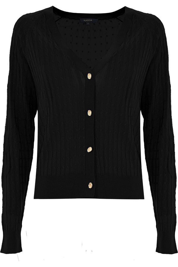 Women's beautiful cable knit cardigan - Sweater JAKINDA