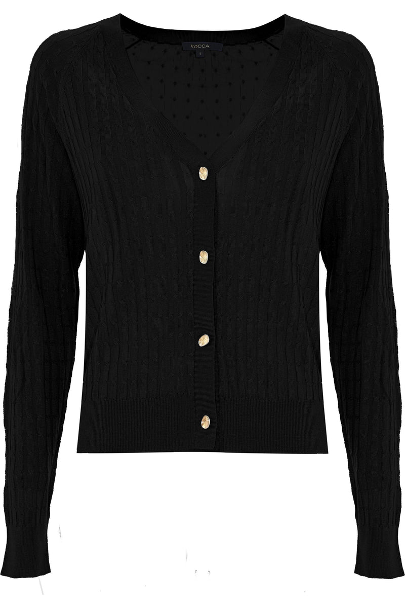 Women's beautiful cable knit cardigan - Sweater JAKINDA