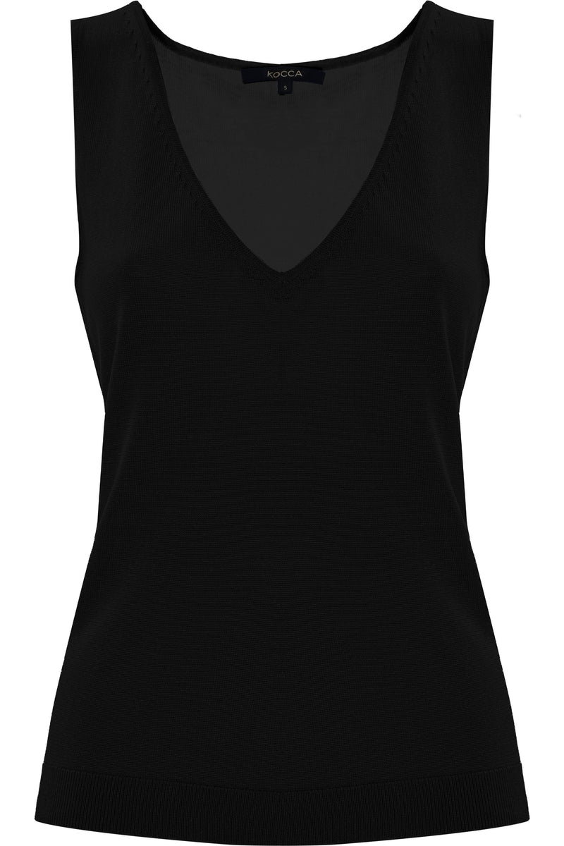 Knitted vest top with a V-neckline - Sweater Sm JANNE