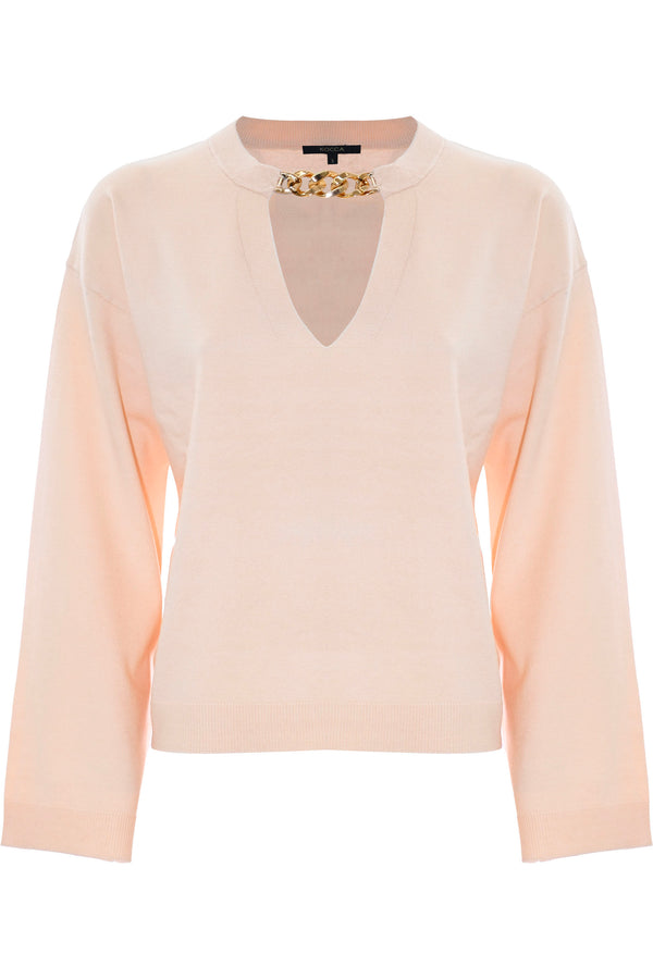 V-neck jumper with a chain - Sweater IRMO