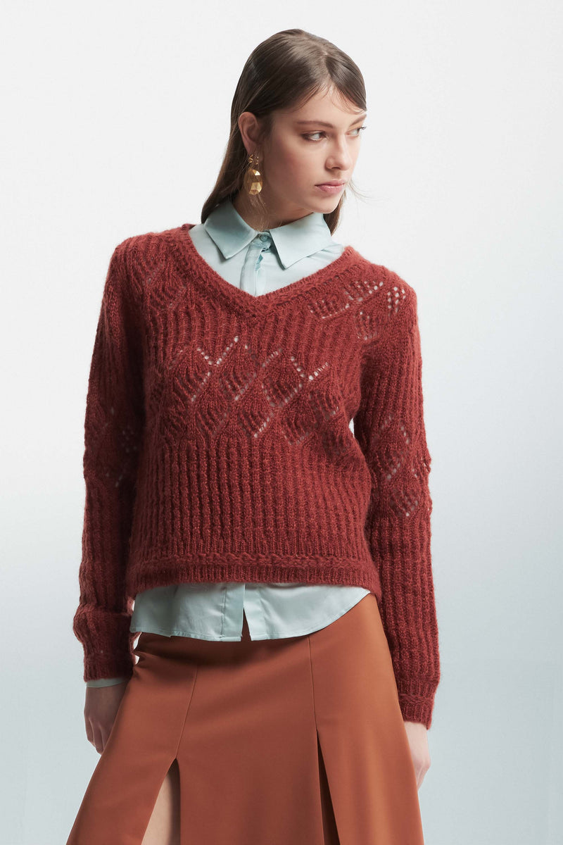 Soft jumper in an openwork knit - Sweater PRIMAVERA