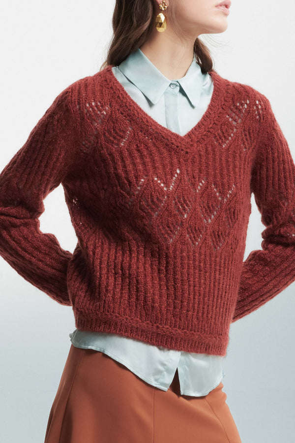 Soft jumper in an openwork knit - Sweater PRIMAVERA