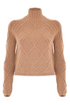 Polo neck jumper in a diamond knit - Sweater DEANNA