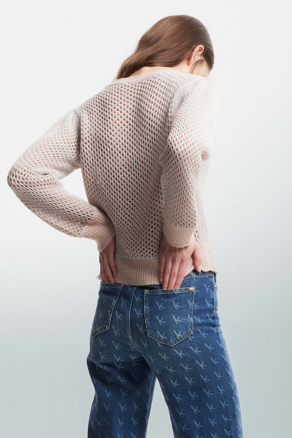 Openwork jumper with a layered effect - Sweater BELANY