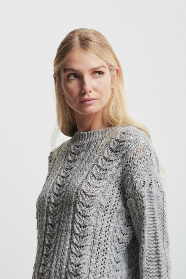 Patterned jumper with openwork details - Sweater KARLOTTA