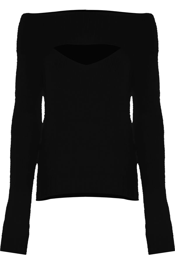 Jumper with a cut-out at the neckline - Sweater KESIRA