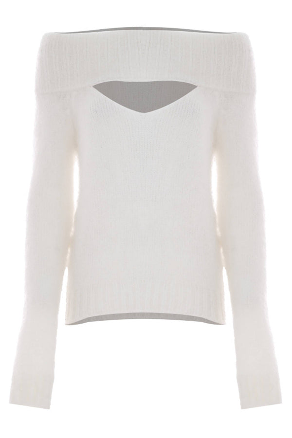 Jumper with a cut-out at the neckline - Sweater KESIRA