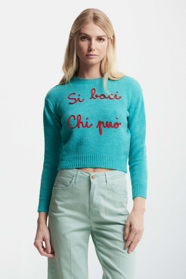 Jumper embellished with embroidered lettering - Sweater SUELY