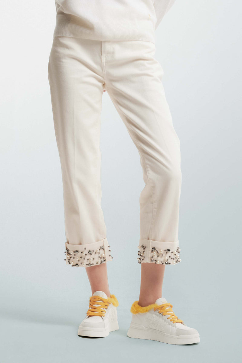 Trousers with details on the turn-ups - Trousers Color PATRICIA