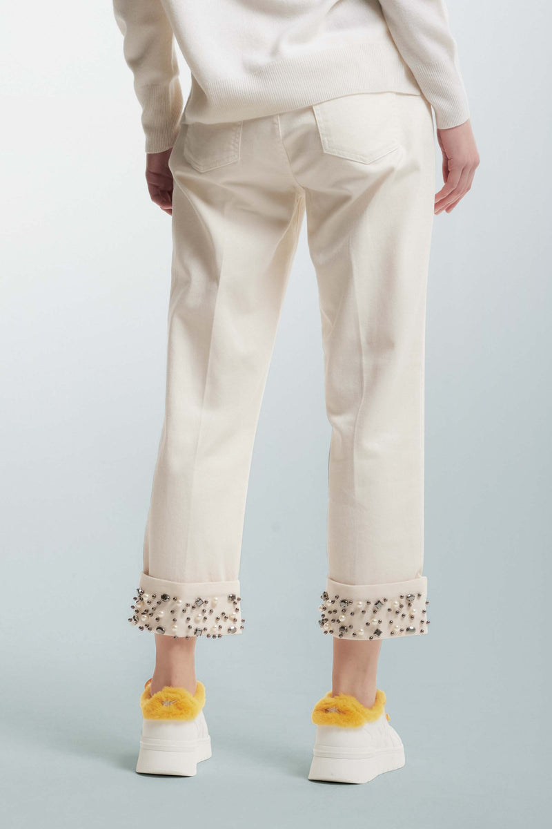 Trousers with details on the turn-ups - Trousers Color PATRICIA