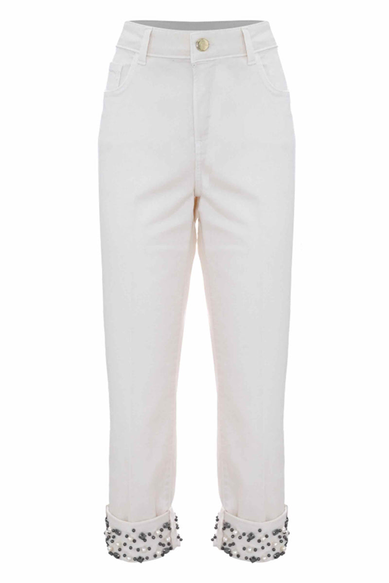 Trousers with details on the turn-ups - Trousers Color PATRICIA