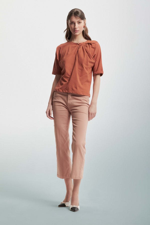 Cropped trousers in a flared cut - Trousers Color DALEVI