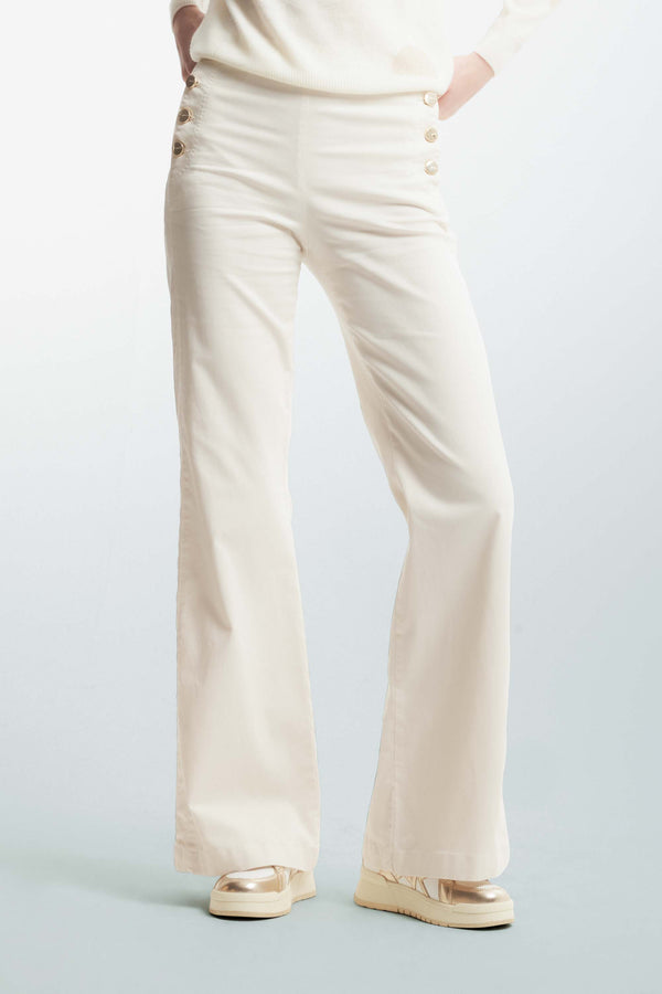 Flares with decorative buttons on the sides - Trousers Color SAPHIRA