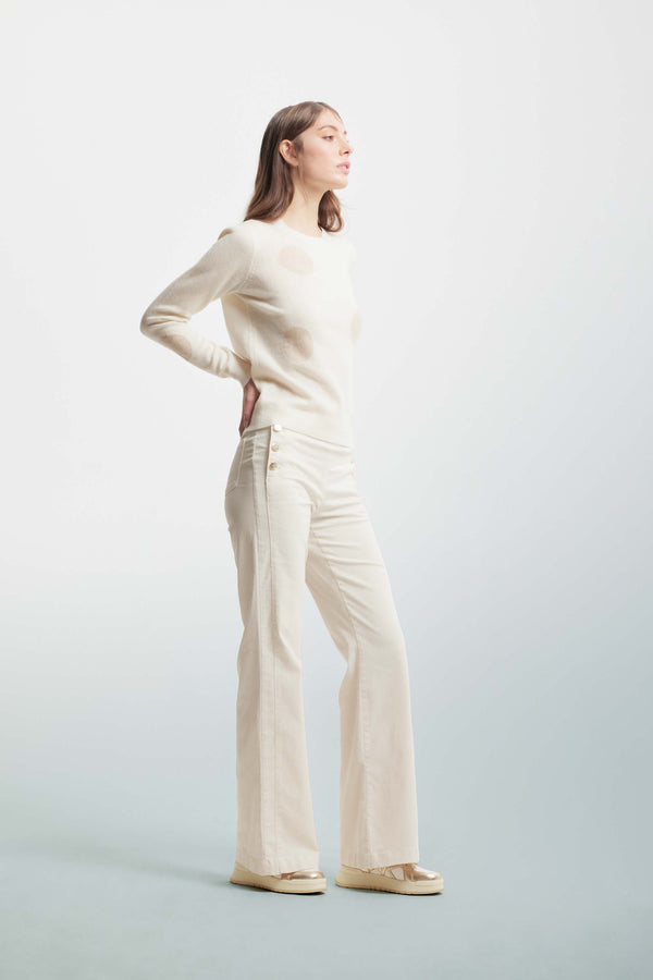 Flares with decorative buttons on the sides - Trousers Color SAPHIRA