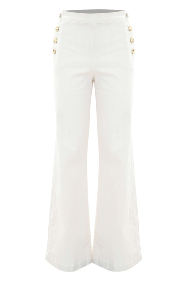 Flares with decorative buttons on the sides - Trousers Color SAPHIRA