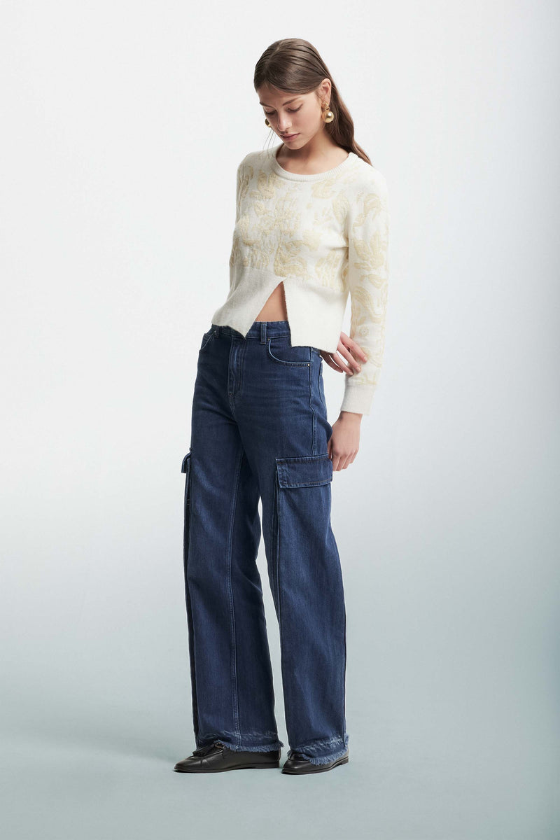 Jeans dritti ampi con maxi tasconi - Pantalone Denim ORONZO