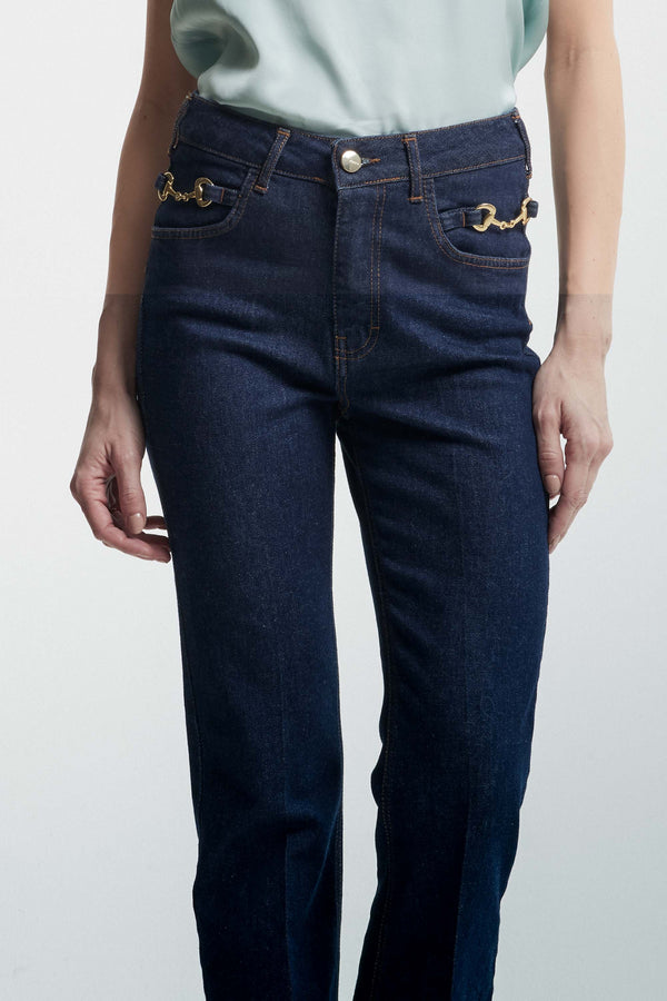 Jeans with metal hooks on the pockets - Jeans RAINER