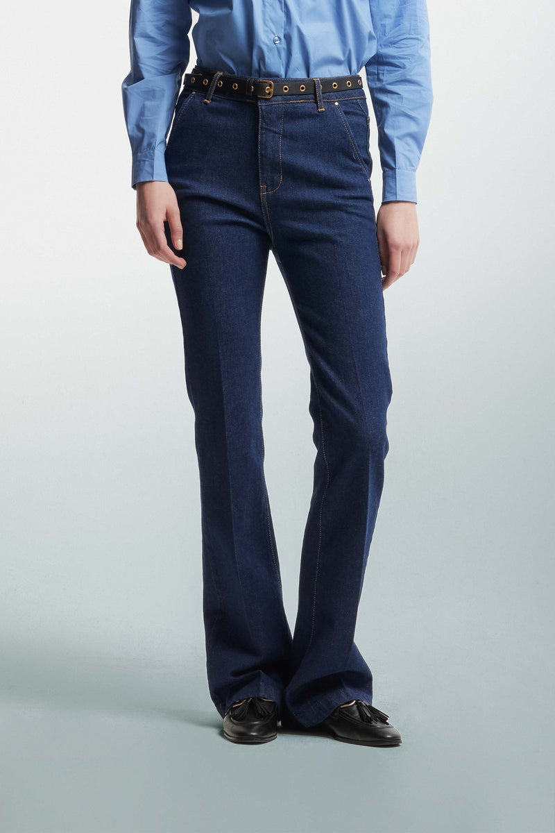 Jeans straight aderenti in denim - Pantalone Denim ESTIA