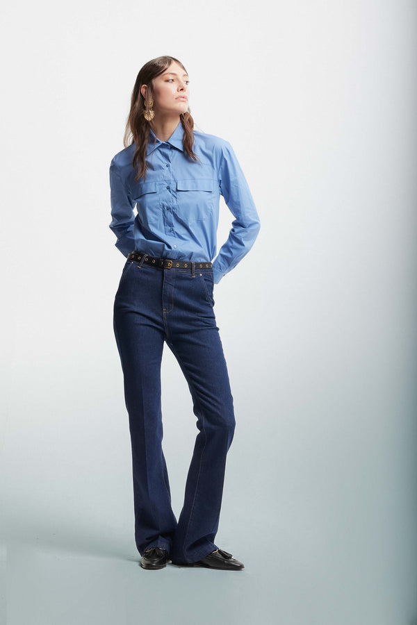 Jeans straight aderenti in denim - Pantalone Denim ESTIA